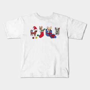 Christmas Chihuahuas - Smooth Coat Chihuahuas - Christmas Chihuahua Tee Kids T-Shirt